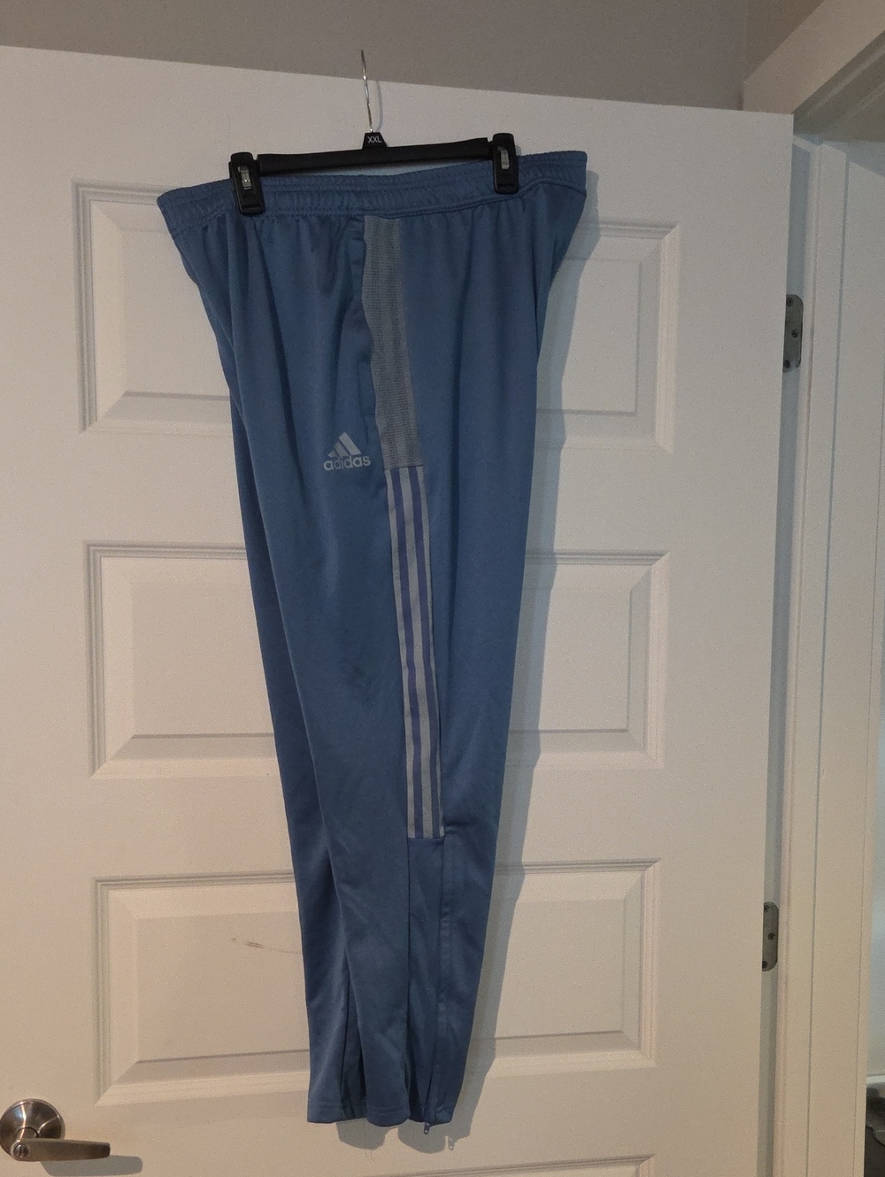 adidas Light Blue Joggers with Light Gray Stripe